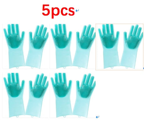 Silicone dishwashing gloves pet brush gloves
