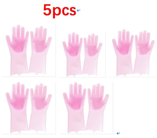 Silicone dishwashing gloves pet brush gloves