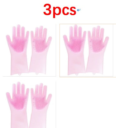 Silicone dishwashing gloves pet brush gloves
