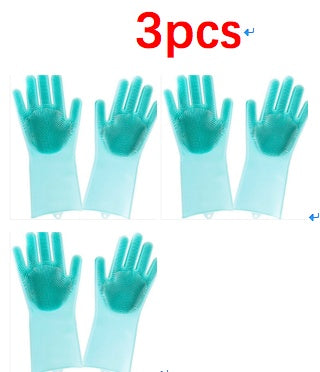 Silicone dishwashing gloves pet brush gloves