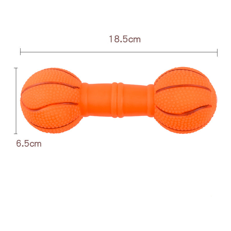 Dog Toys Football Dumbbell Shaped Dog Squeeze Squeaky Pet Chew Toy