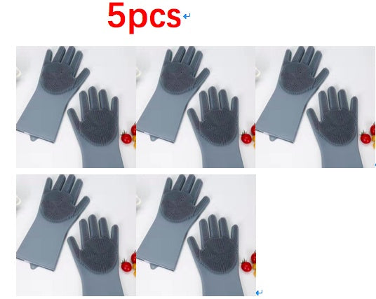 Silicone dishwashing gloves pet brush gloves