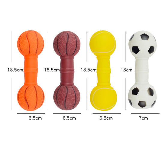 Dog Toys Football Dumbbell Shaped Dog Squeeze Squeaky Pet Chew Toy