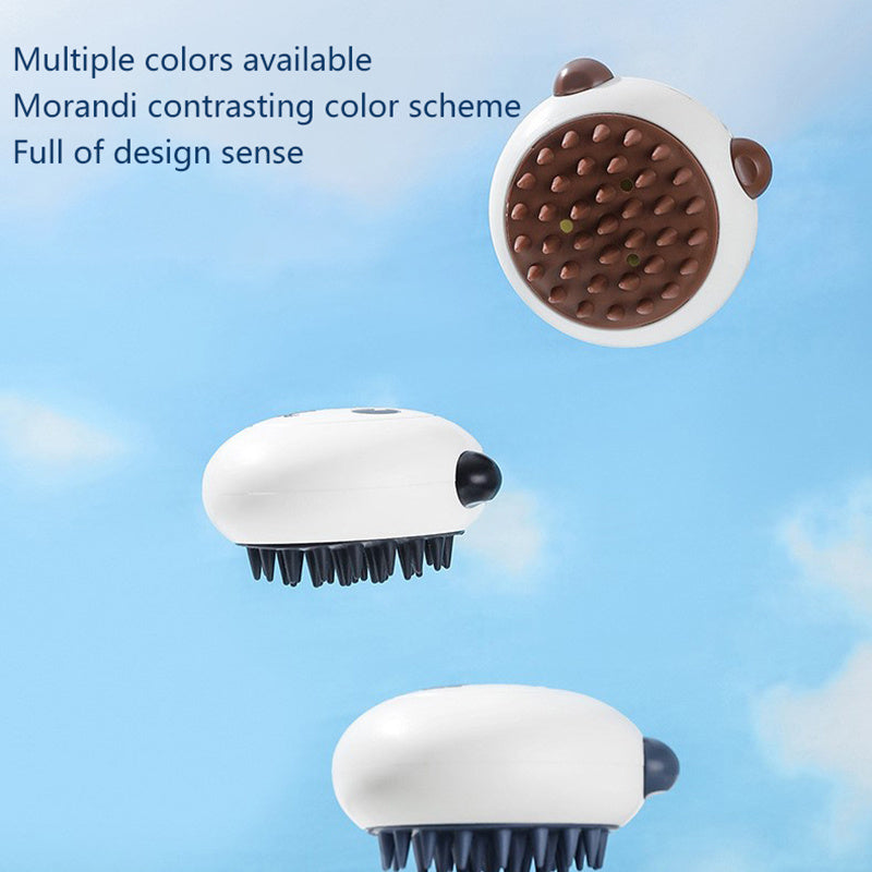 Bathroom Silicone Pet Cat And Dog Shower Soft Bristled Brush Panda Shape Pet Soft Massage Bath Brush Pet Bathing Accessories